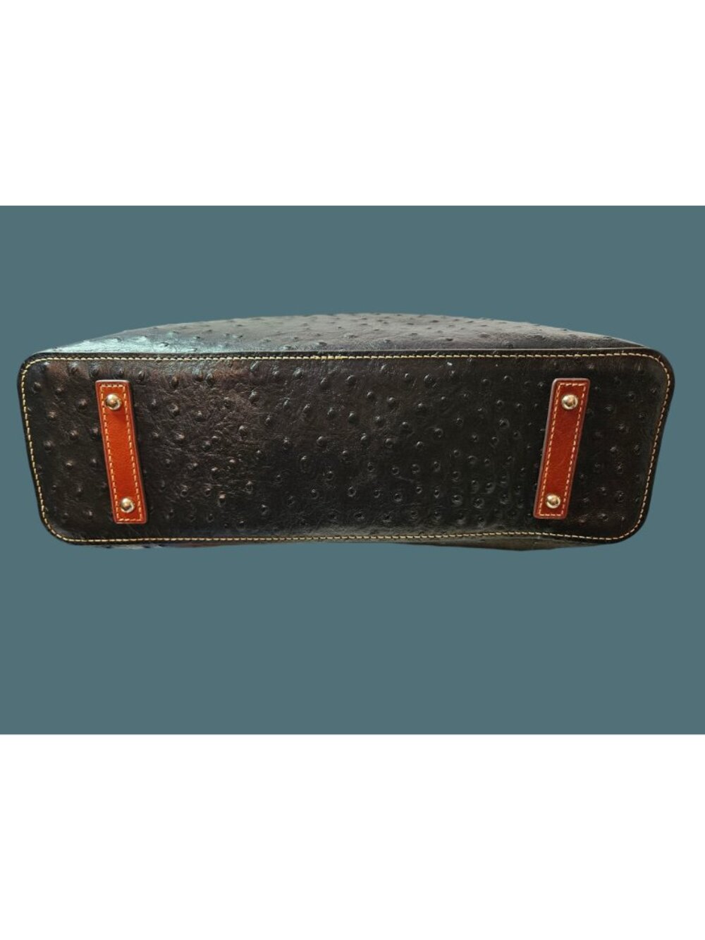 Dooney & Bourke Leather Embossed Ostrich Cooper Hobo Black Shoulder Bag - Picture 7 of 16